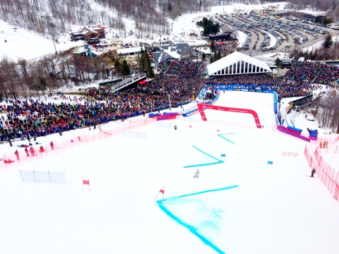 Feeling the love with 16,000+ American ski racing fans and future ski racers watching the racing in Killington!  